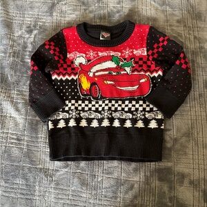 Disney Lightning McQueen Festive Sweater - Red, Black, and White